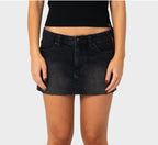 Flip Mommy Raw Low Rise Mini Denim Skirt