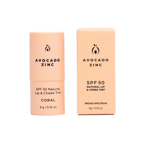 AVOCADO ZINC - SPF 50 Natural Lip & Cheek Tint - Coral