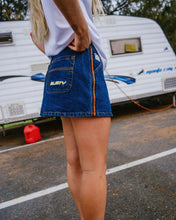 Load image into Gallery viewer, RUSTY Flip Mommy Low Rise Mini Denim Skirt
