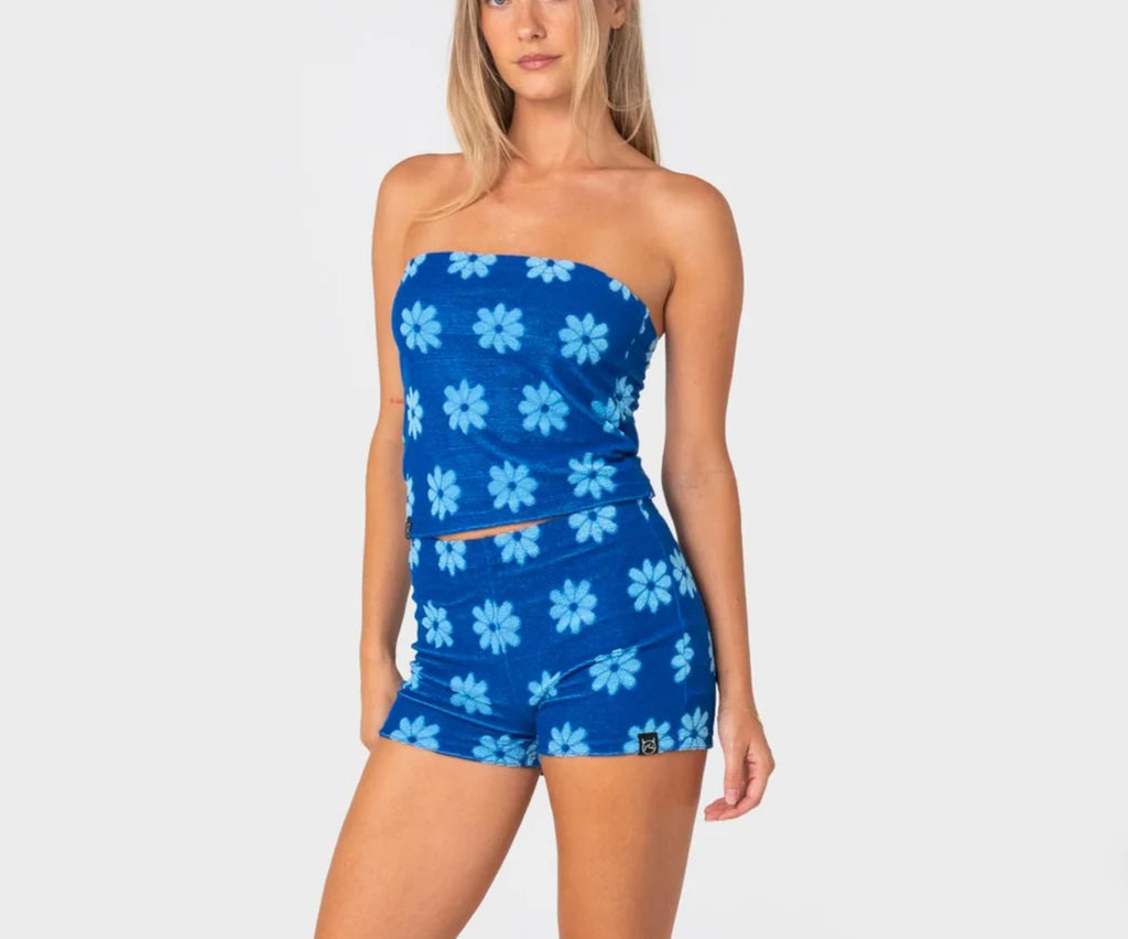 Rusty Bloom Towelling Booty Short Royal Blue/ Blue