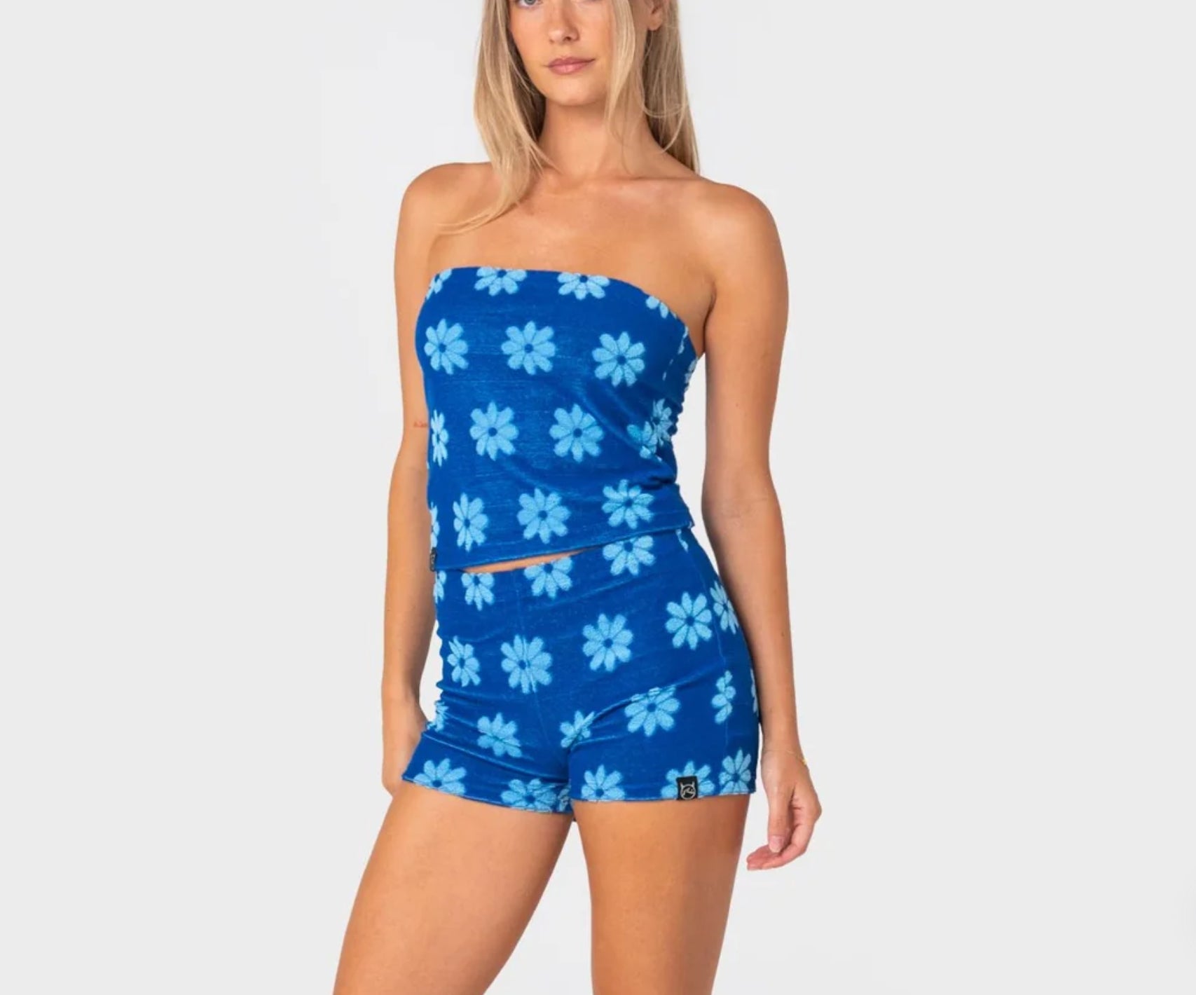 Rusty Bloom Towelling Booty Short Royal Blue/ Blue