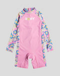 ROXY - Girls 2-7 Flower Party Long Sleeves UPF 50 Rashguard One Piece