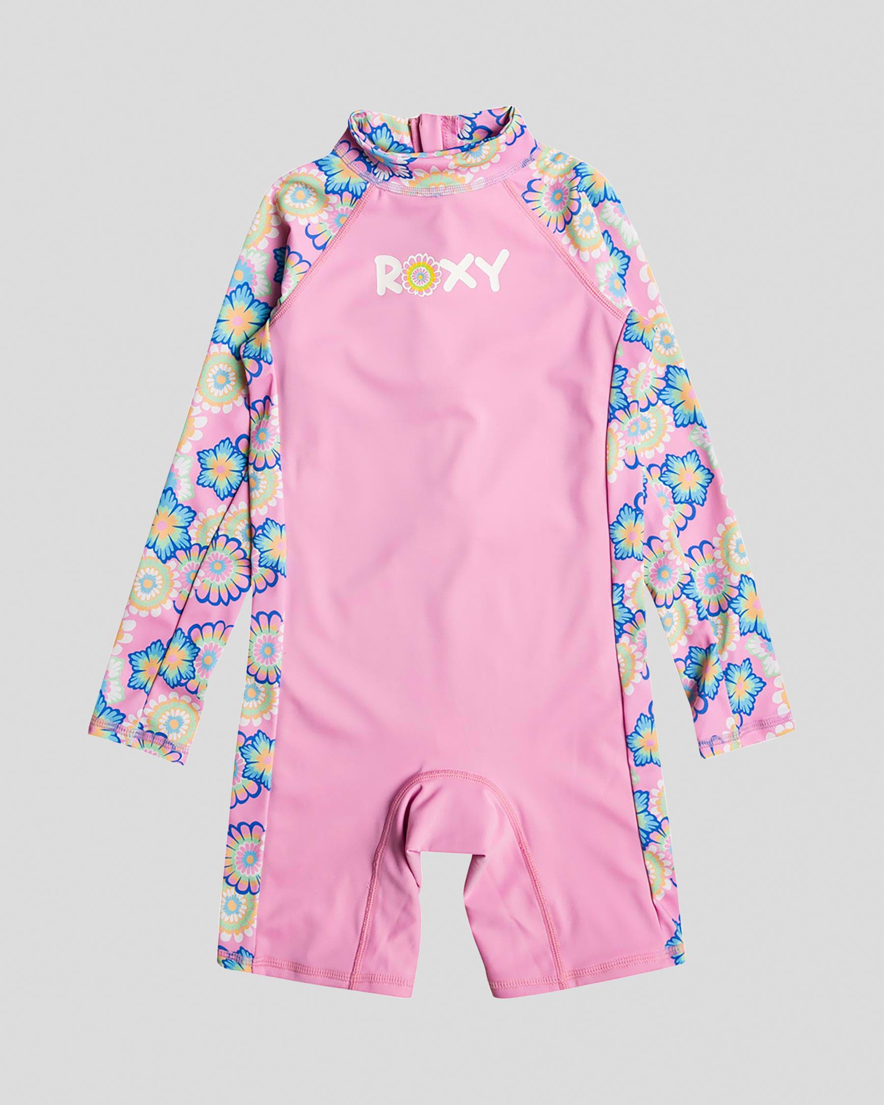 ROXY - Girls 2-7 Flower Party Long Sleeves UPF 50 Rashguard One Piece