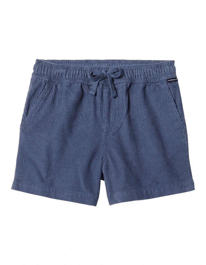 QUIKSILVER BOYS Taxer Cord Walkshorts in Vintage Indigo