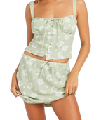 ROXY Blossom Bias Mini Skirt - Sage