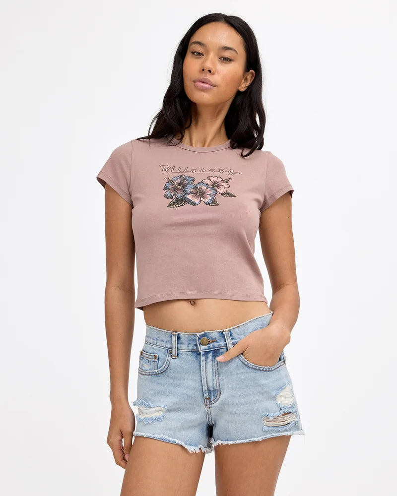 Womens Racing Hearts T-Shirt- Billabong