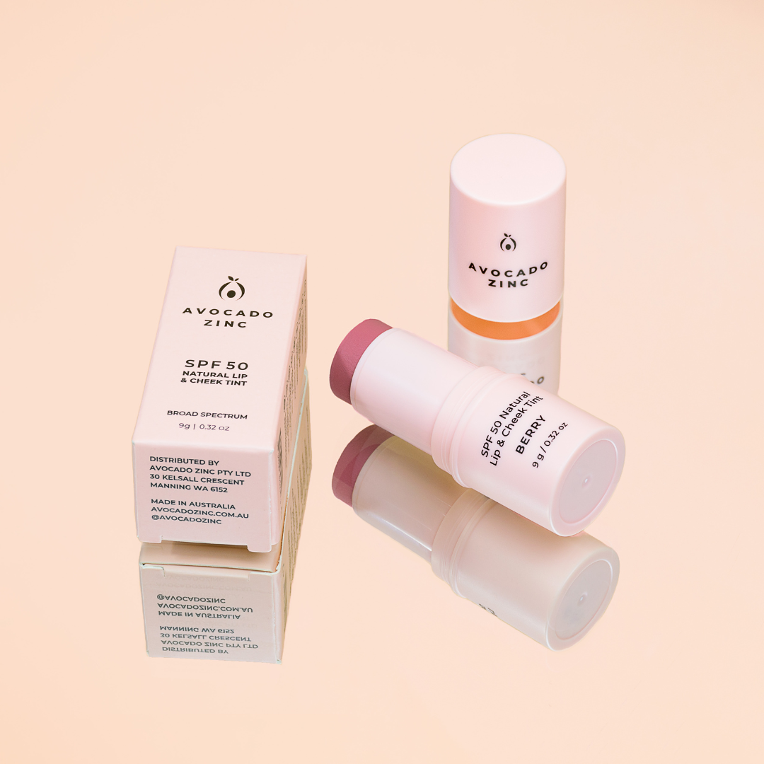 AVOCADO ZINC - SPF 50 Natural Lip & Cheek Tint - Berry