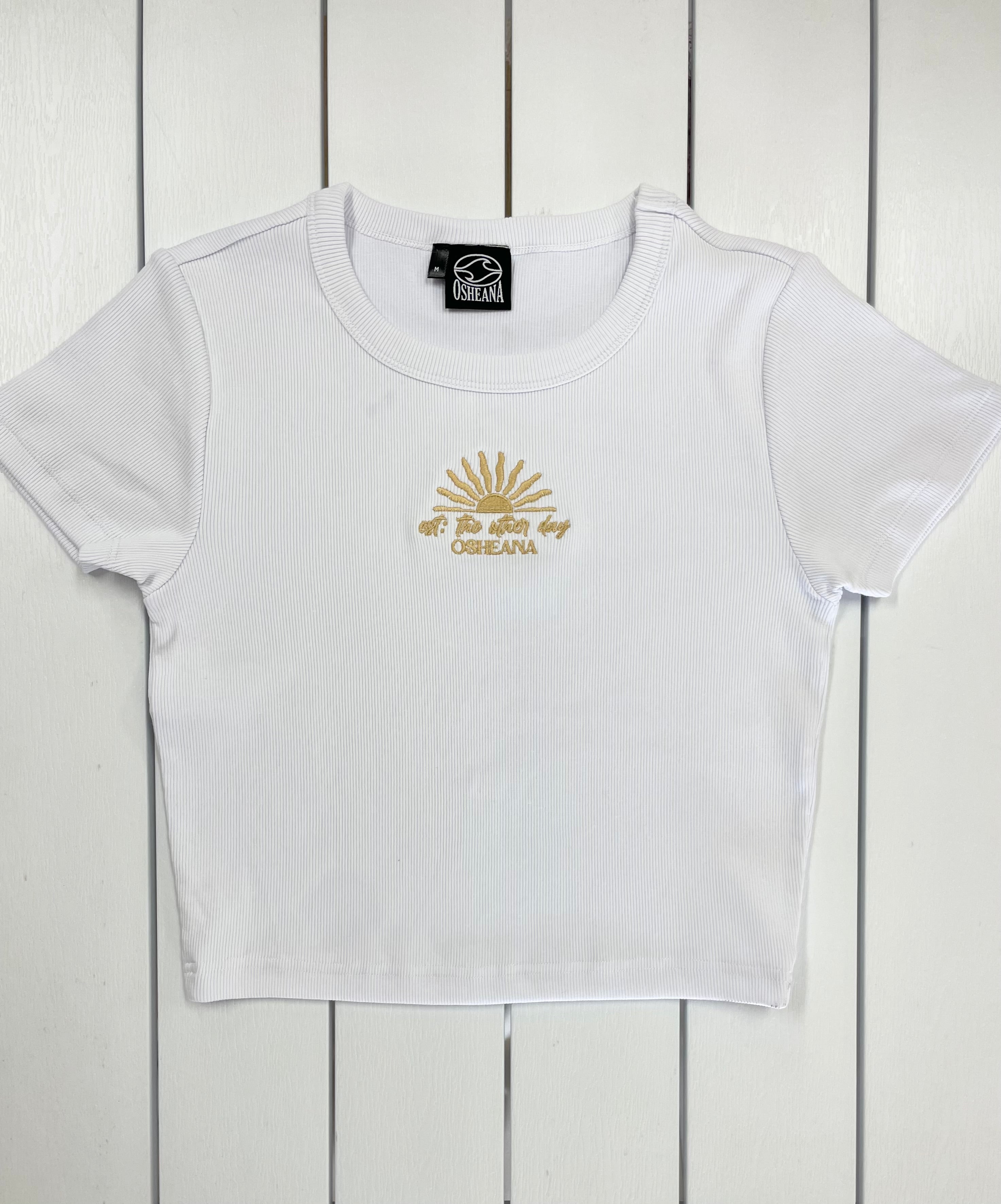 OSHEANA SUNRISE RIB CROP TEE