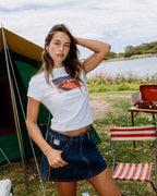 RUSTY Flip Mommy Low Rise Mini Denim Skirt