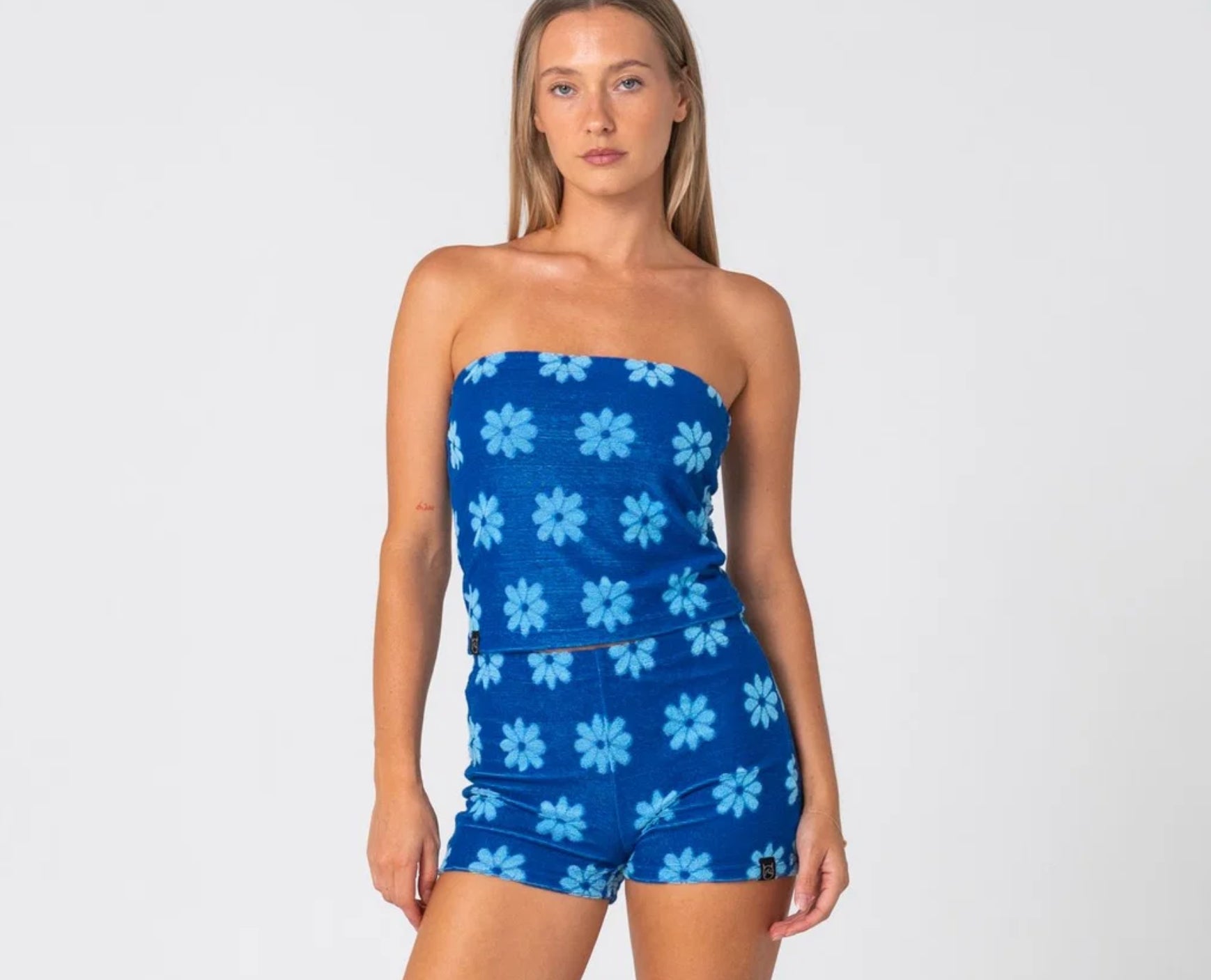 Rusty Bloom Towelling Booty Short Royal Blue/ Blue