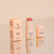 Load image into Gallery viewer, AVOCADO ZINC - SPF 50 Natural Lip &amp; Cheek Tint - Coral
