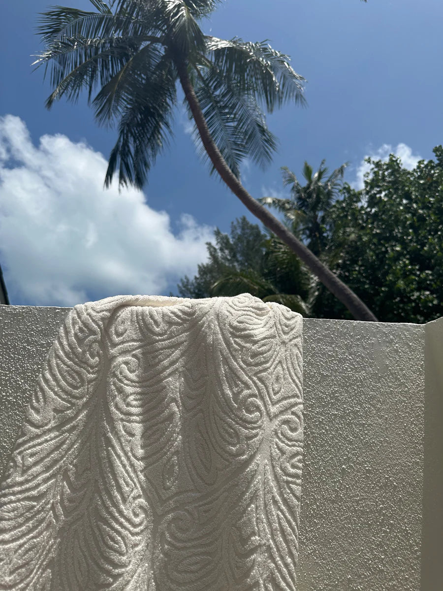 SALTY SHADOWS - Cream Cotton Traveller Terry Towel