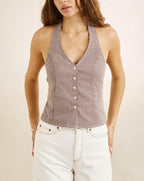 Rhythm London Check Halter Top