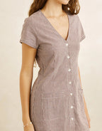 Rhythm London Check Button Front Mini Dress