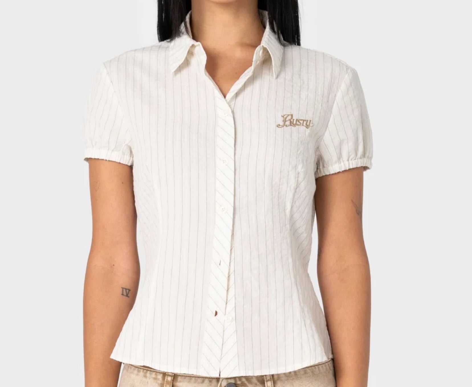 Missy May Striped Shirt Oatmeal