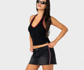 Flip Mommy Raw Low Rise Mini Denim Skirt