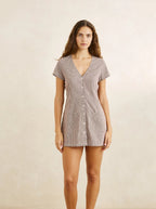 Rhythm London Check Button Front Mini Dress