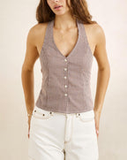 Rhythm London Check Halter Top