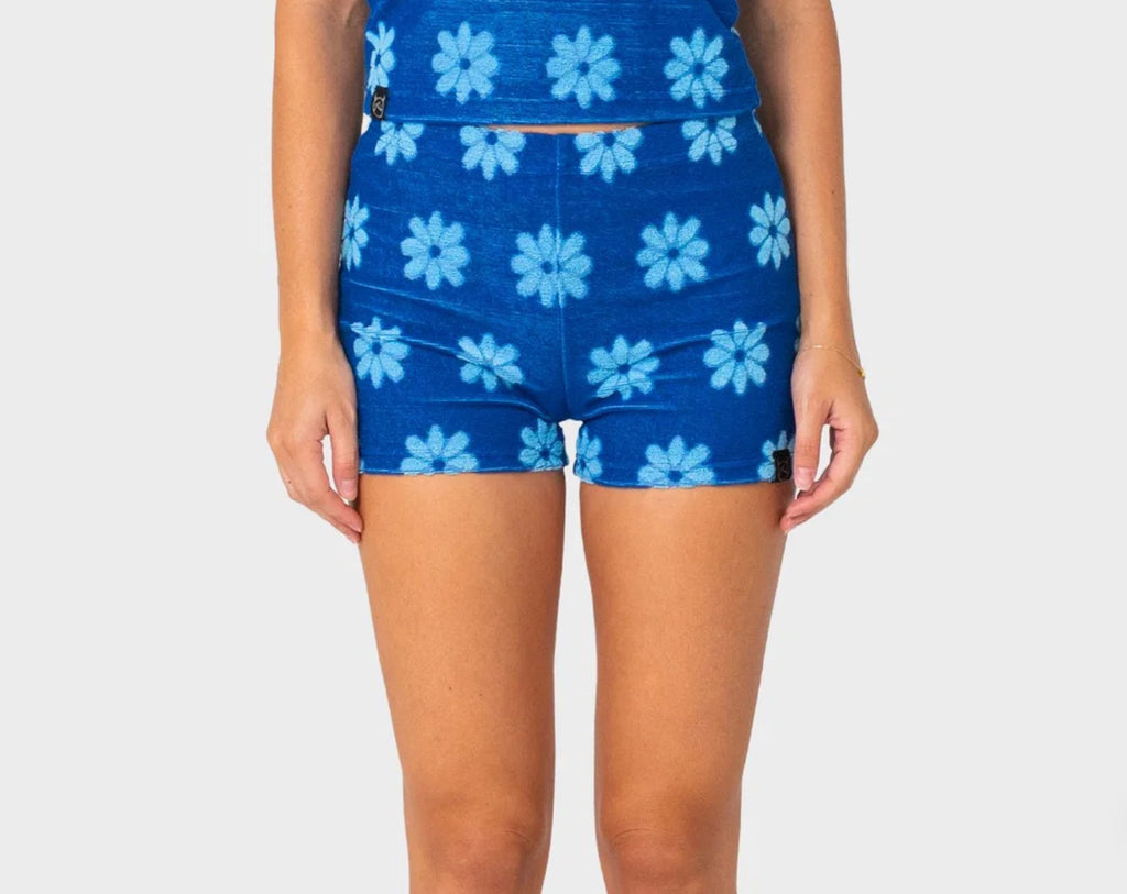 Rusty Bloom Towelling Booty Short Royal Blue/ Blue