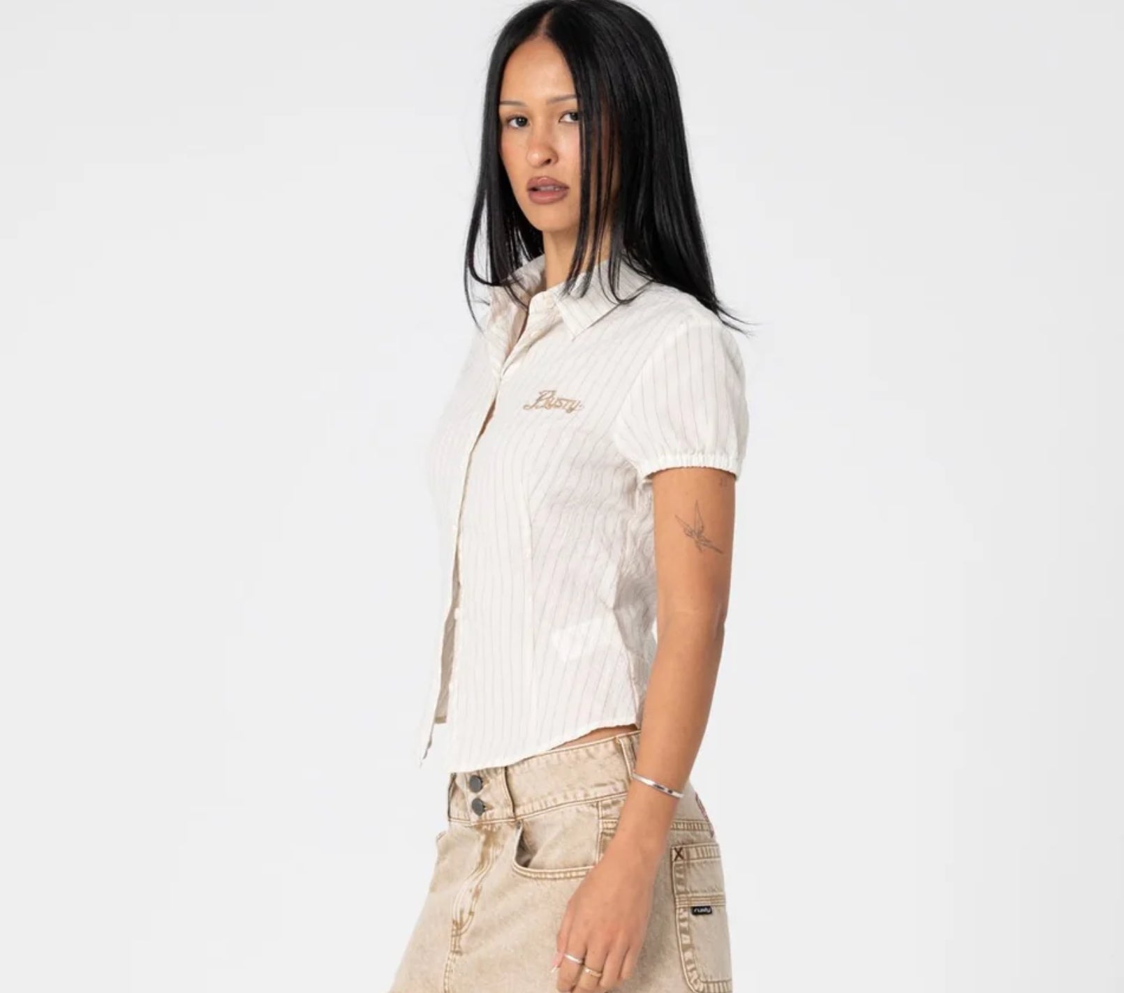 Missy May Striped Shirt Oatmeal
