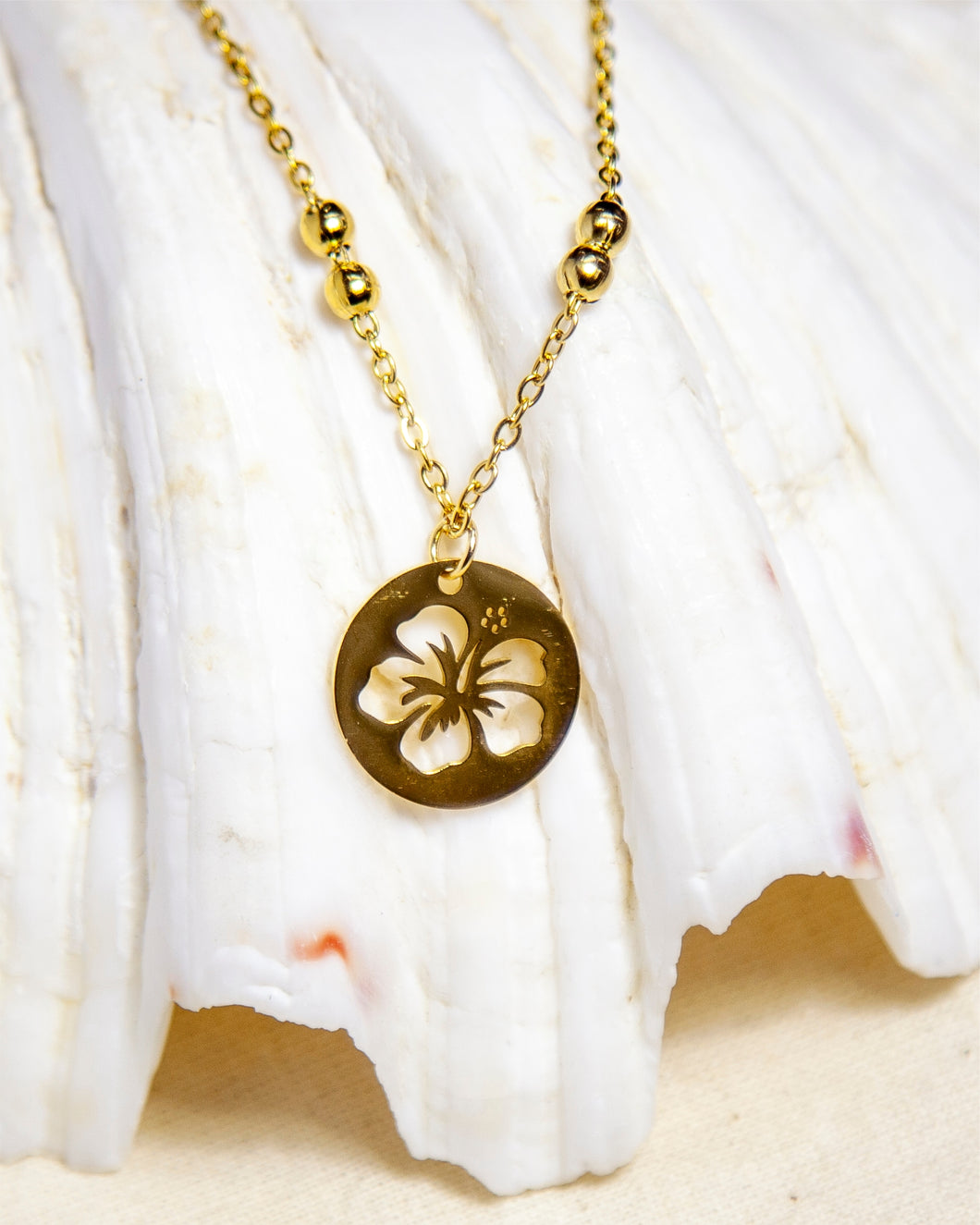 OSHEANA Hibsicus Beaded Necklace