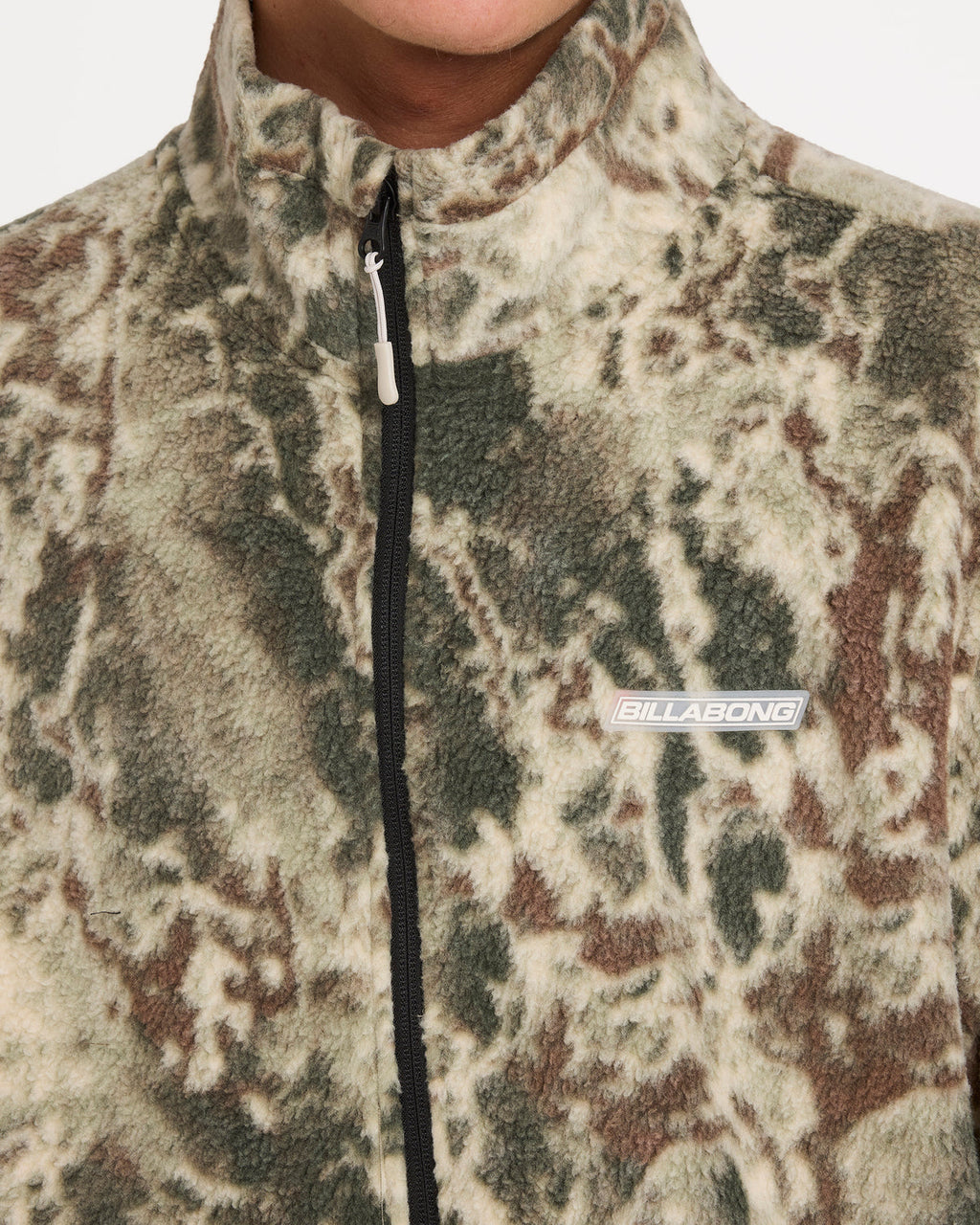 Mens Boundary Mock Neck Zip Up Fleece Jacket -BILLABONG