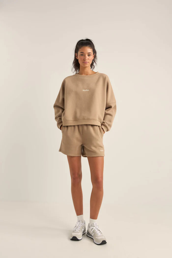 RHYTHM Logo Crew Neck Fleece Taupe