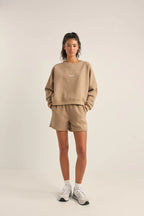 RHYTHM Logo Crew Neck Fleece Taupe