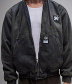 FORMER ENIGMA HOODED DENIM JACKET // DARK BLUE