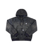 FORMER ENIGMA HOODED DENIM JACKET // DARK BLUE