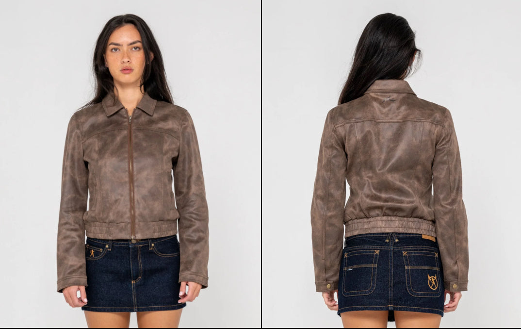 Lizzy Faux Leather Fitted Jacket