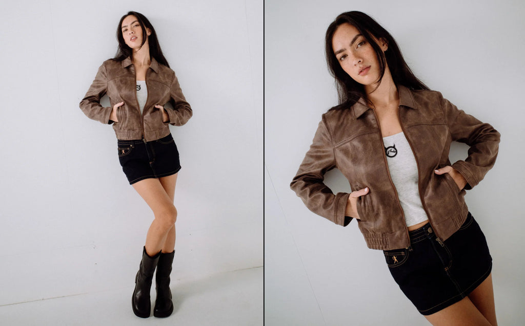 Lizzy Faux Leather Fitted Jacket