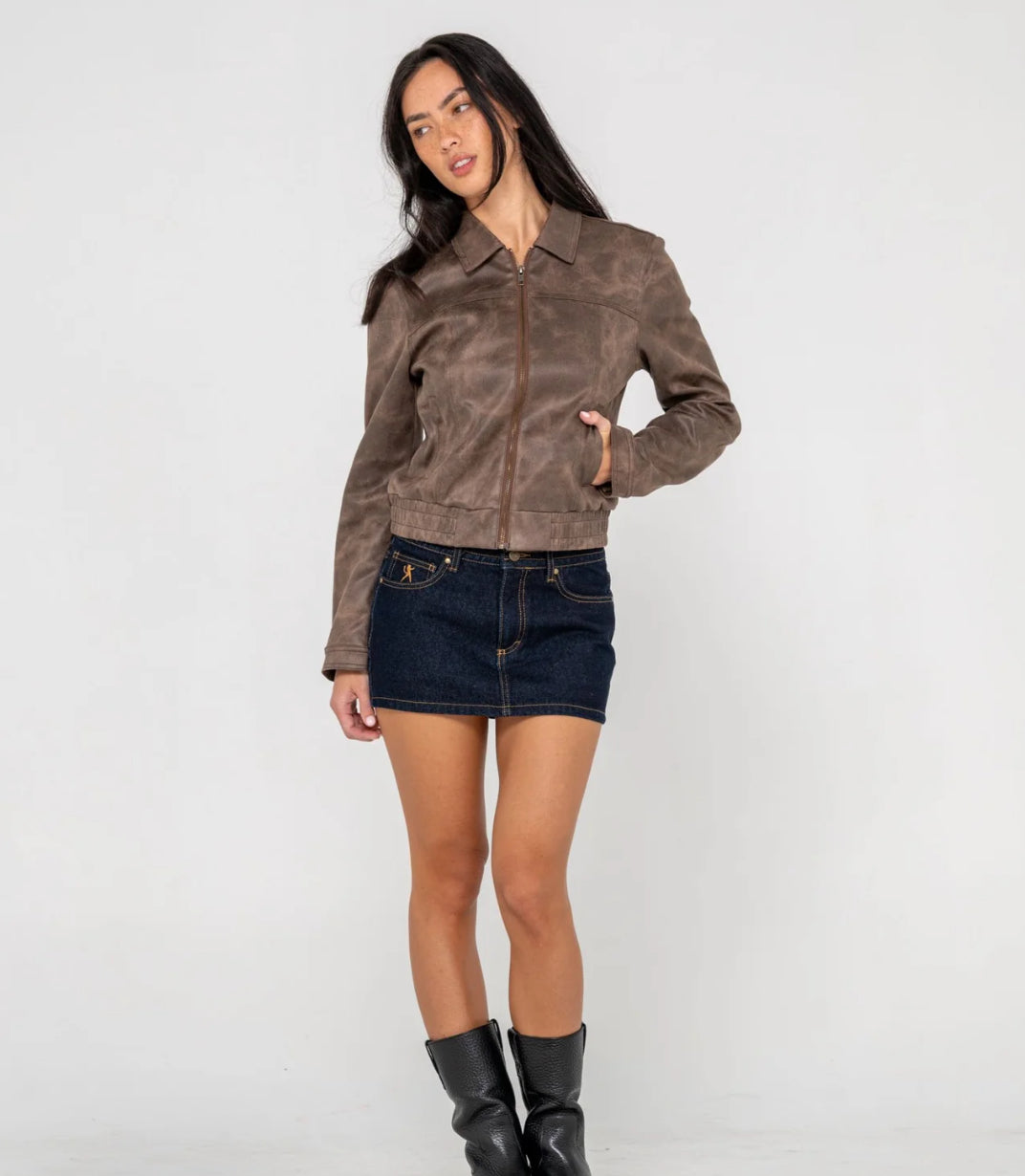 Lizzy Faux Leather Fitted Jacket