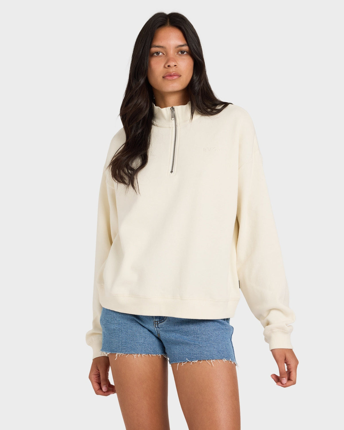WOMENS RVCA 1/4 ZIP FLEECE JUMPER -RVCA