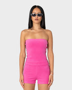 LAMAR TOWELLING BOOTY SHORT FUCHSIA PINK - RUSTY