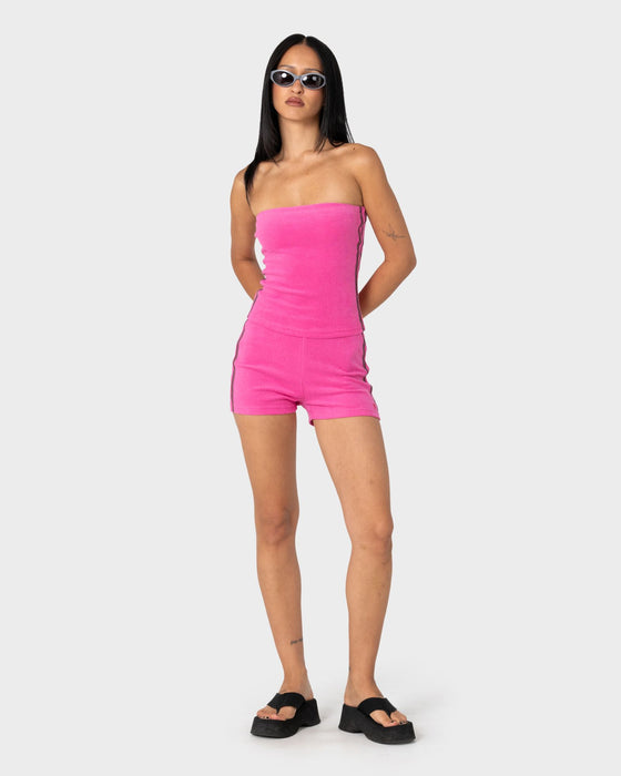 LAMAR TOWELLING BOOTY SHORT FUCHSIA PINK - RUSTY