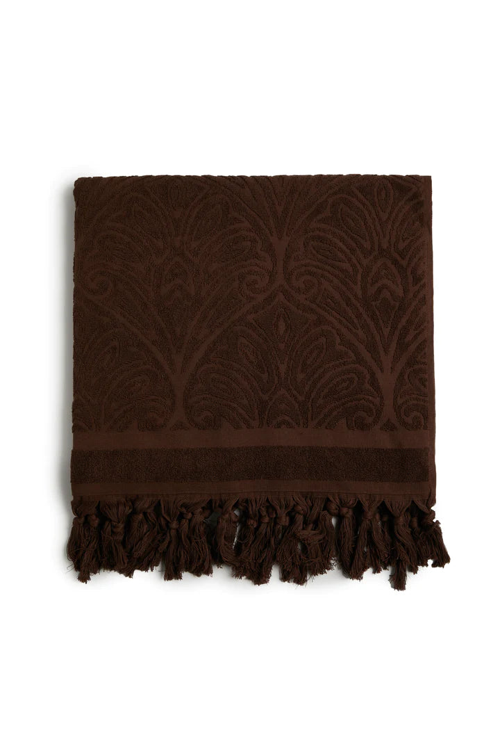 SALTY SHADOWS - Brown Cotton Traveller Terry Towel