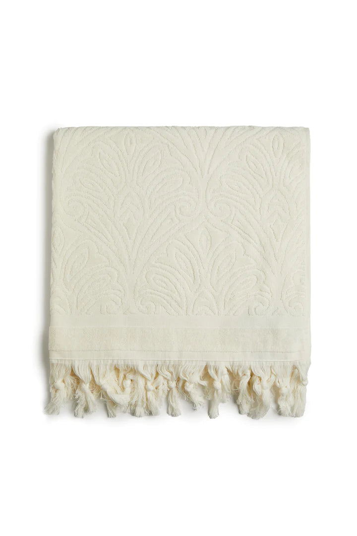 SALTY SHADOWS - Cream Cotton Traveller Terry Towel