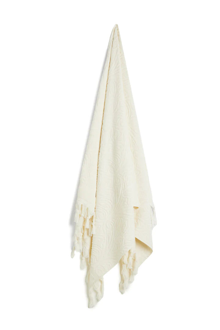 SALTY SHADOWS - Cream Cotton Traveller Terry Towel