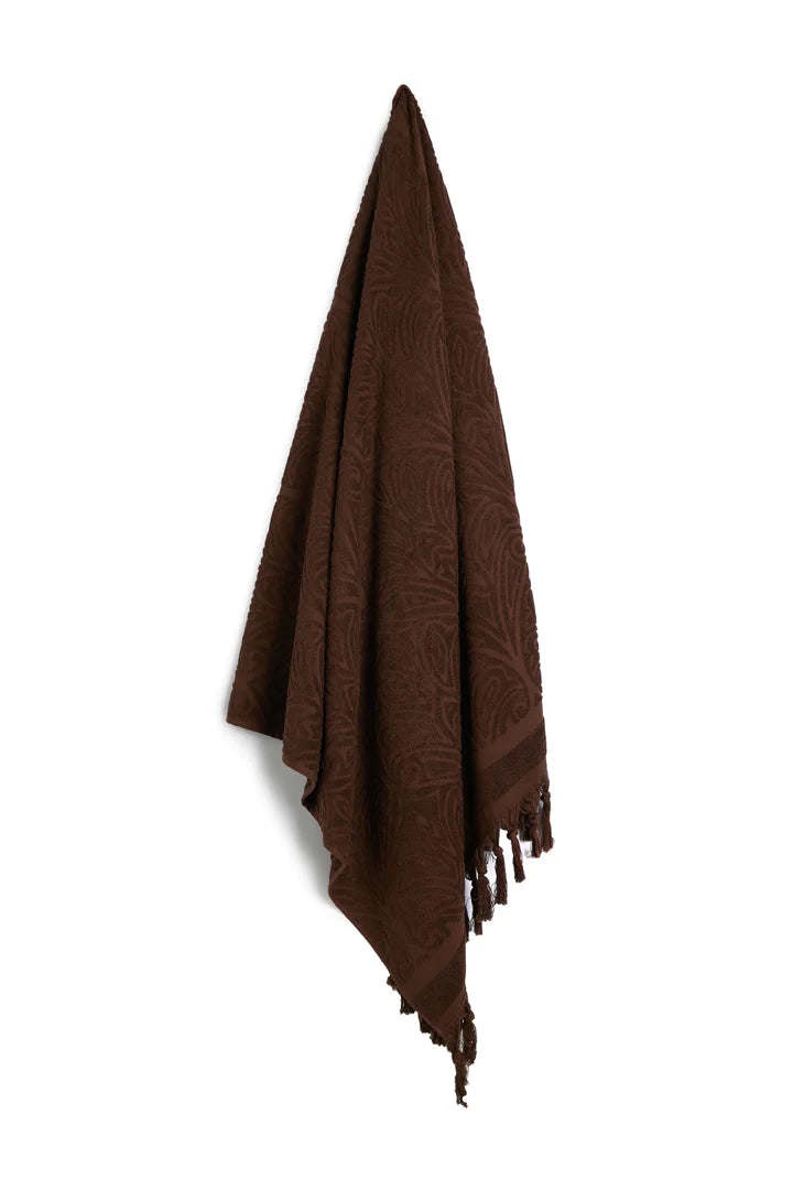 SALTY SHADOWS - Brown Cotton Traveller Terry Towel