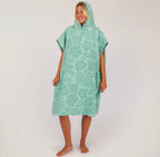OCEAN + EARTH Ladies Drift Hooded Poncho- Peppermint