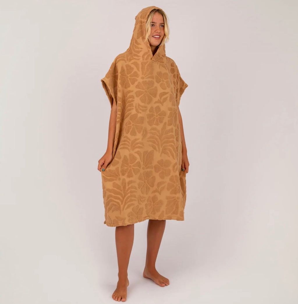 OCEAN + EARTH Ladies Drift Hooded Poncho- Dust