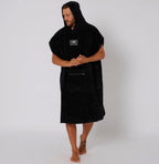 OCEAN + EARTH Mens Corp Hooded Poncho- Black