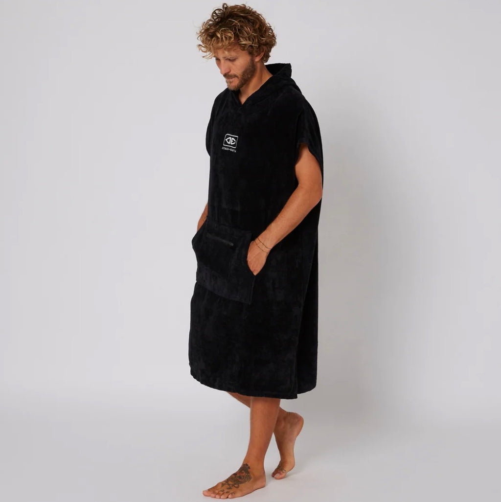 OCEAN + EARTH Mens Corp Hooded Poncho- Black
