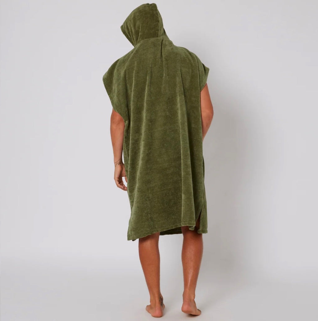OCEAN + EARTH Mens Corp Hooded Poncho- Black