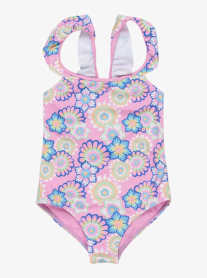 ROXY - Girls 2-7 Flower Party One Piece Swimsuit