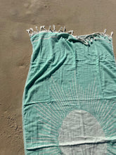 Load image into Gallery viewer, SALTY SHADOWS Sage Sun Turkish Towel
