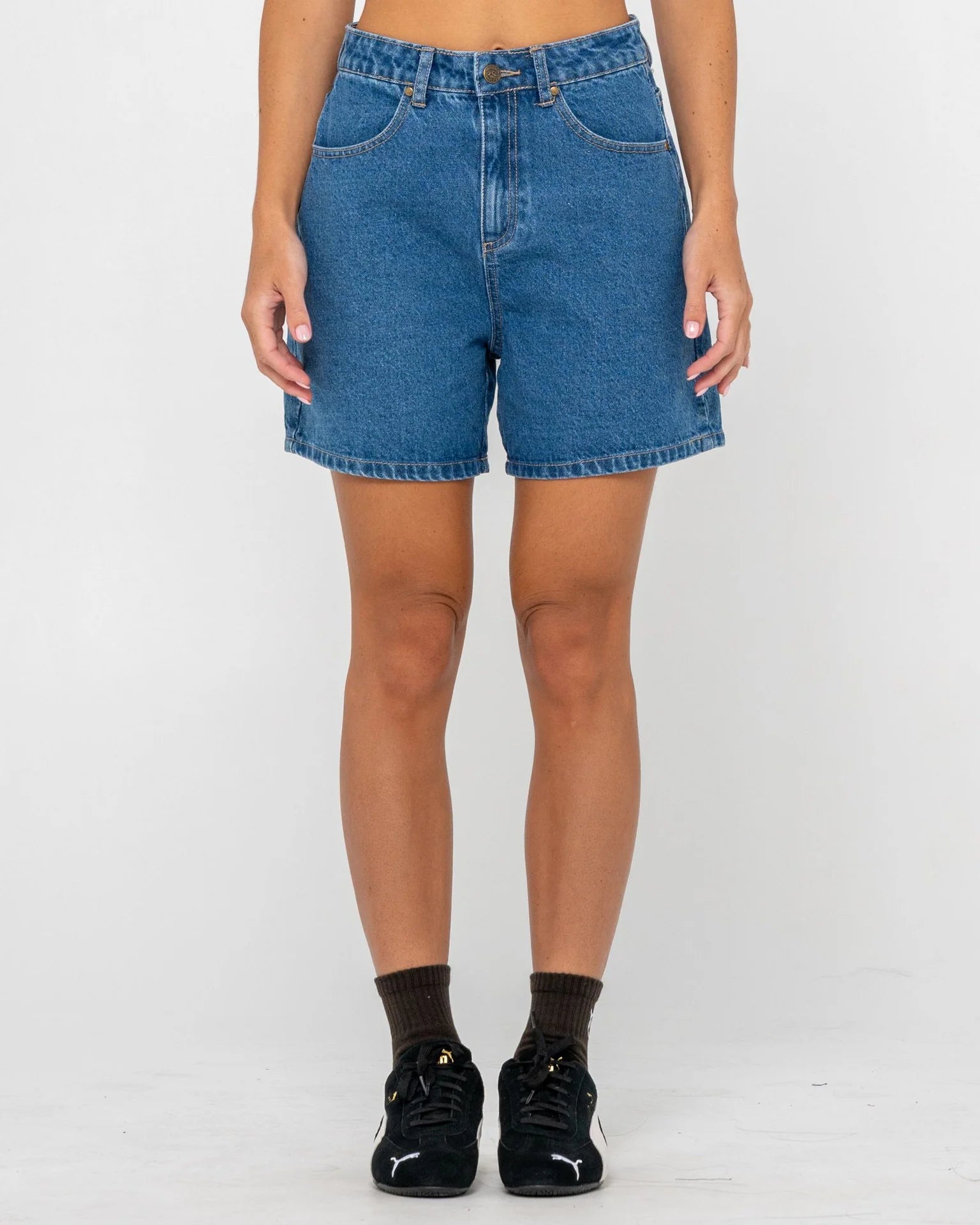 RUSTY Cyprus High Waisted Denim Short