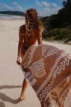 SALTY SHADOWS Brown Aztec Turkish Towel