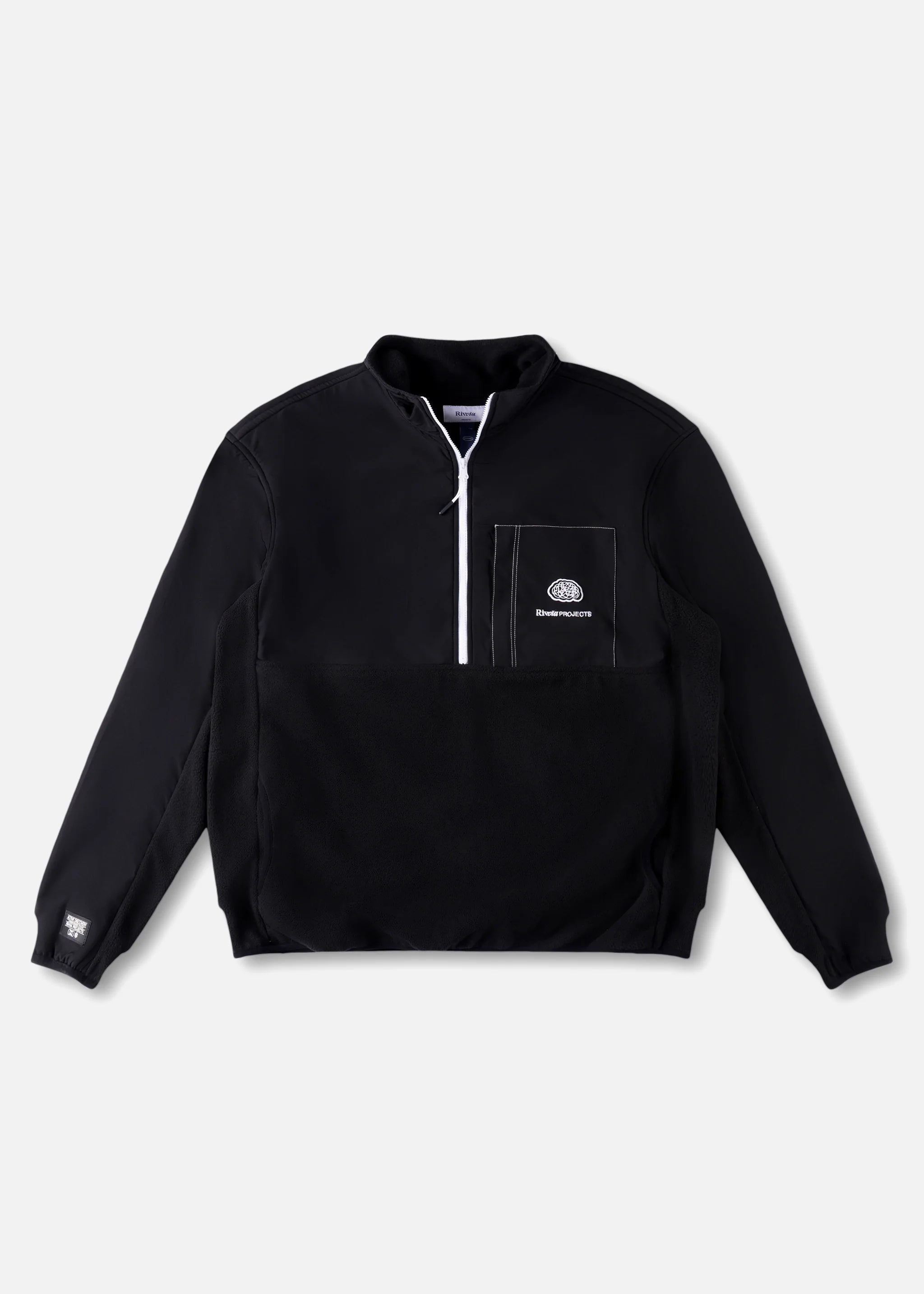 RIVVIA PROJECTS 1/2 ZIP POLAR FLEECE : BLACK BONE